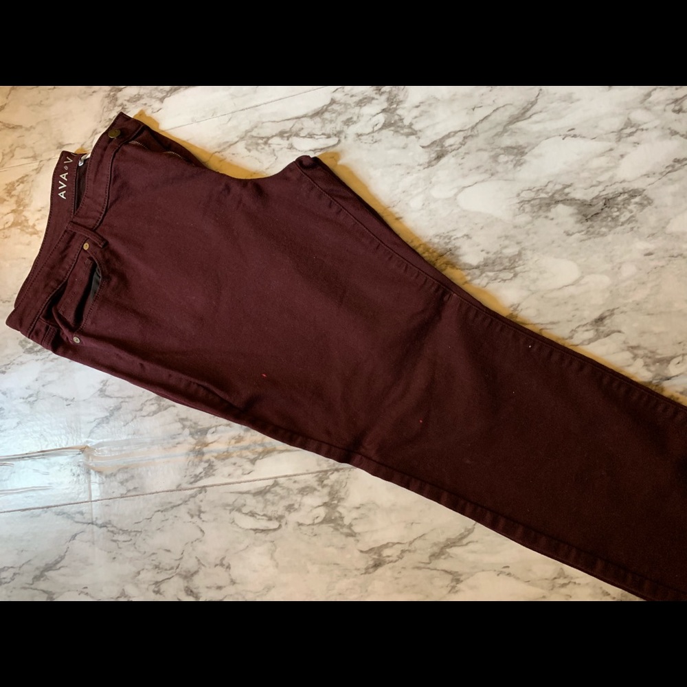 Women’s plus size burgundy jeans